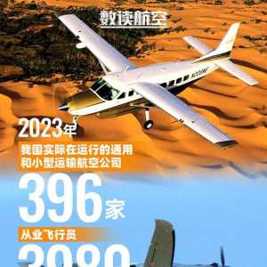 【數(shù)讀航空】2023年我國實際在運(yùn)行的通用航空和小型運(yùn)輸航空公司396家
